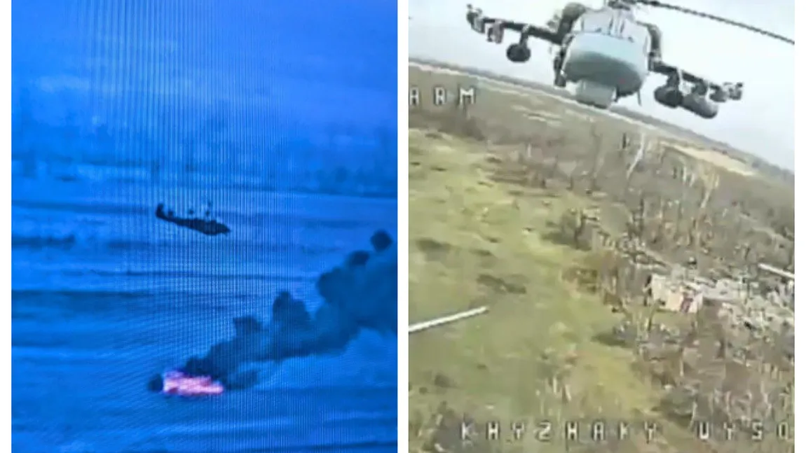Război în Ucraina. Momentul în care o dronă doboară un elicopter rus Ka-52 „Alligator”. VIDEO