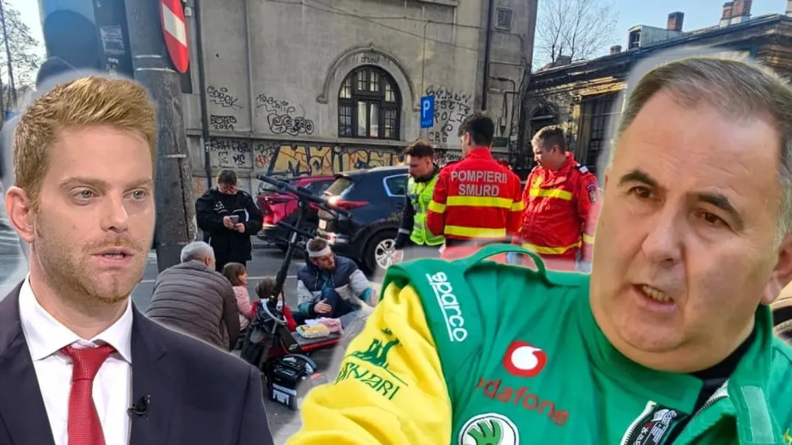 Titi Aur îl face praf pe Ilan Laufer după ce, aflat pe trotinetă împreună cu cei doi copii, a fost lovit de o mașină: 