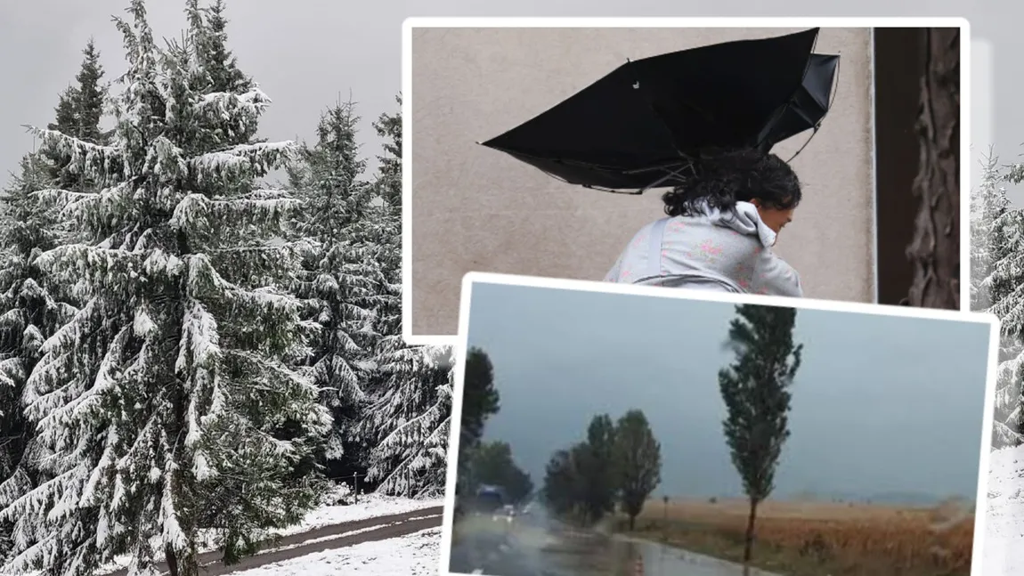 Avertizare meteo. Meteorologii anunță 5 zile de vânt, ploi și ninsori, date de ultimă oră de la ANM