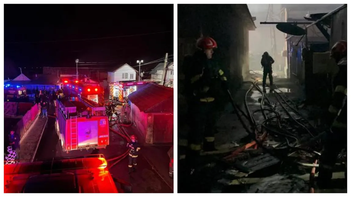Puternic incendiu în Turda. 20 de locuințe și barăci au fost distruse de flăcări. Doi bărbaţi au ajuns la spital