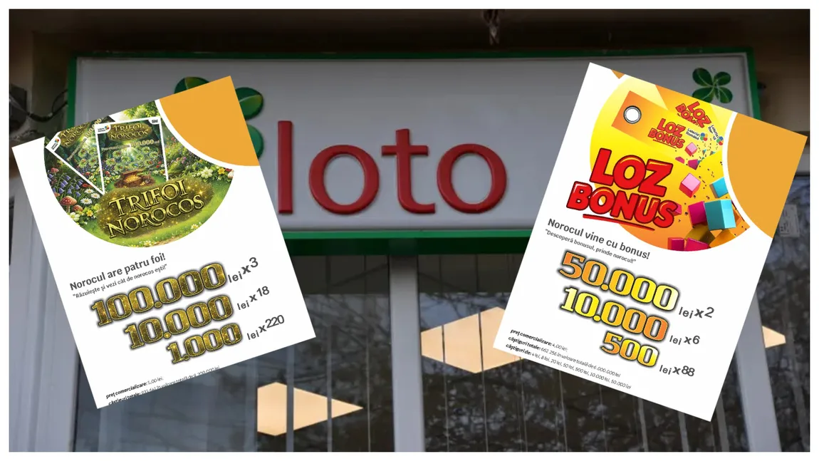 Premii de până la 100.000 de lei cu ”Trifoi Norocos” și ”Loz Bonus” lansate de Loteria Română