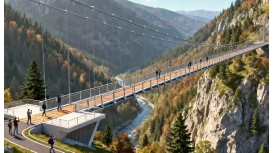 Te ia cu ameţeală la aşa sumă! Punte suspendată de 6 milioane de euro într-un sat din Munţii Rodnei