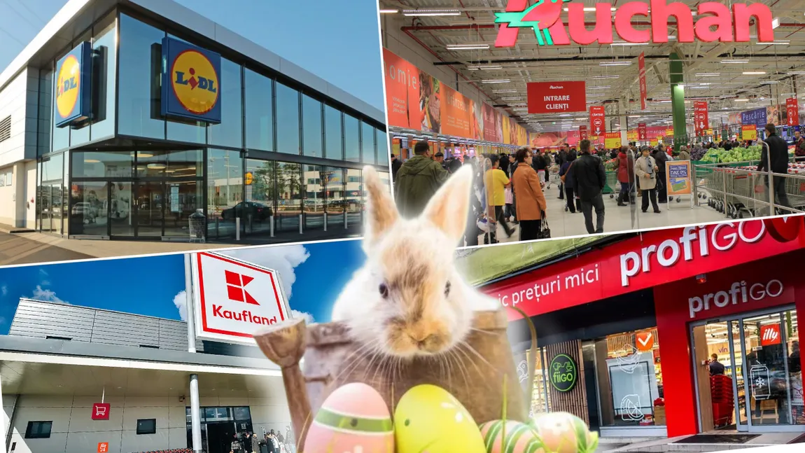Paște 2026: După ce program vor funcționa supermarketurile Lidl, Kaufland, Auchan și Profi în zilele de sărbătoare