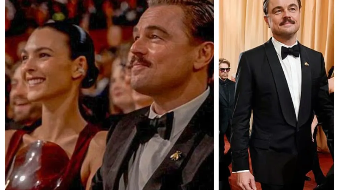 Leonardo DiCaprio, apariție rară cu iubita de 27 de ani la Premiile Oscar. Actorul și-a etalat și noua mustață