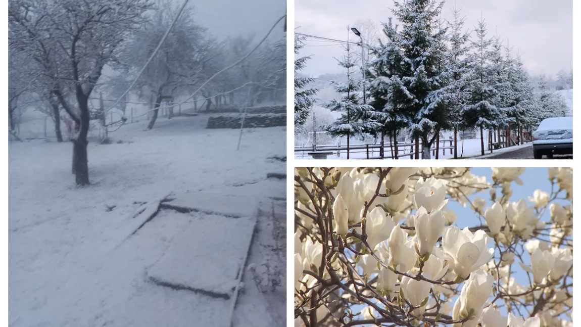 VIDEO Vreme de Crăciun în weekendul de Paşte, temperaturile ajung la -5 grade Celsius şi ninge ca-n poveşti. Ce arată 