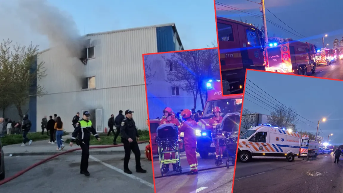 UPDATE VIDEO Plan Roșu de intervenție în Constanța! Un bloc întreg a fost cuprins de flăcări. O fetiță de 9 ani a ajuns de urgență la spital