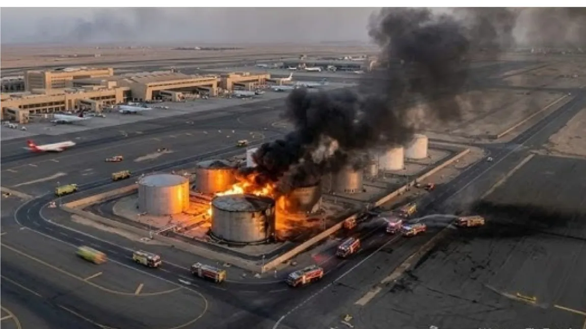 Atac devastator: rezervoarele de combustibil ale aeroportului din Kuweit, distruse de Iran. Pagube imense după explozie