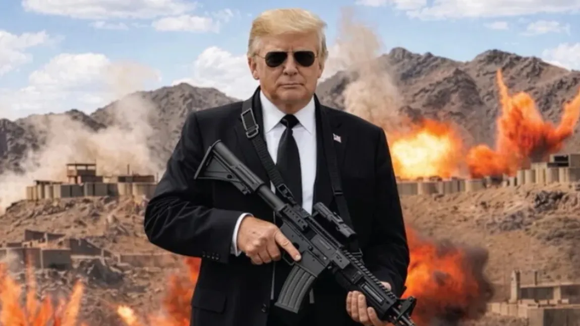 Donald Trump a publicat o imagine realizată cu IA în care ține în mână o armă și amenință Iranul: „Gata cu Mr. Nice Guy!”