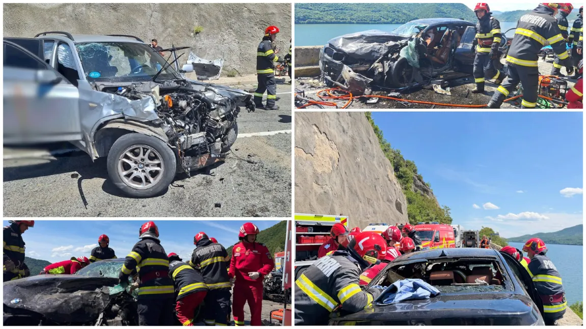 Accident teribil pe DN 6, în județul Mehedinți. Un polițist a murit și alte trei persoane, dintre care și un pompier, au fost rănite