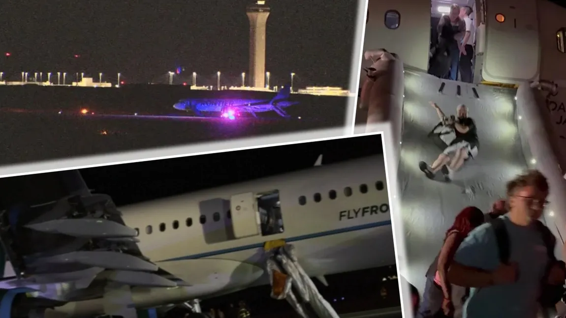 Incident șocant pe aeroport! Bărbat mort după ce a fost lovit de avion pe pistă. Pasagerii, evacuați de urgență pe tobogane gonflabile