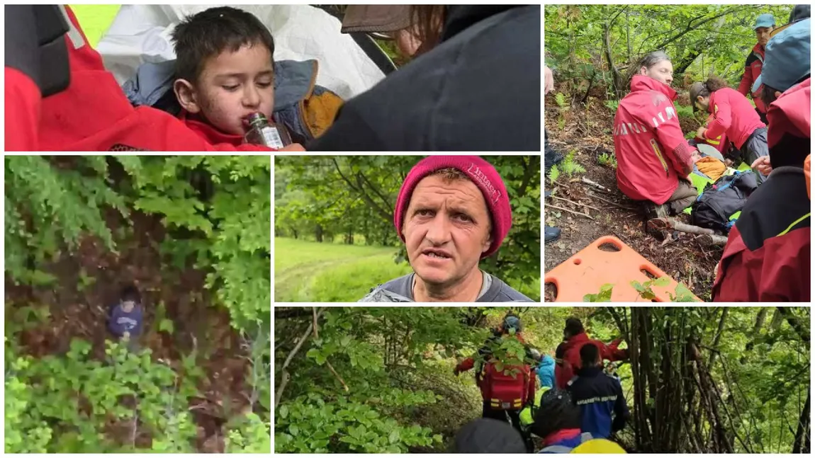 Primele cuvinte ale băiețelului de cinci ani găsit după două nopți petrecute singur în pădurile Sibiului: „Vreau la mami!”