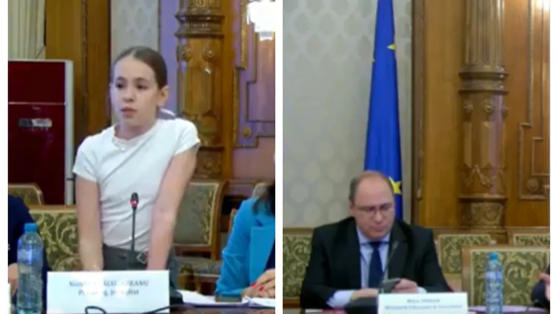 Mesajul unei eleve de clasa a V-a pentru ministrul Educației, atent la telefon: ”Ne interziceți telefoanele, dar nu ne învățați să le folosim”