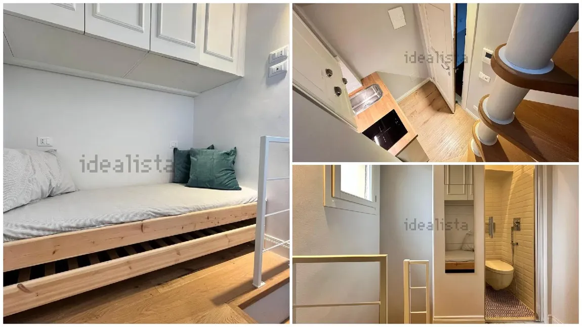 Garsoniera în care faci doi pași și ai terminat turul se vinde cu 115.000 euro. Proprietatea cât un dressing se află în Florența