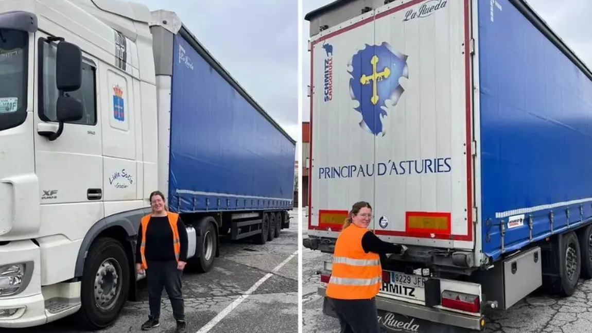 O tânără de 32 de ani a lăsat jobul de birou pentru a fi șoferiță de TIR, în Spania: 