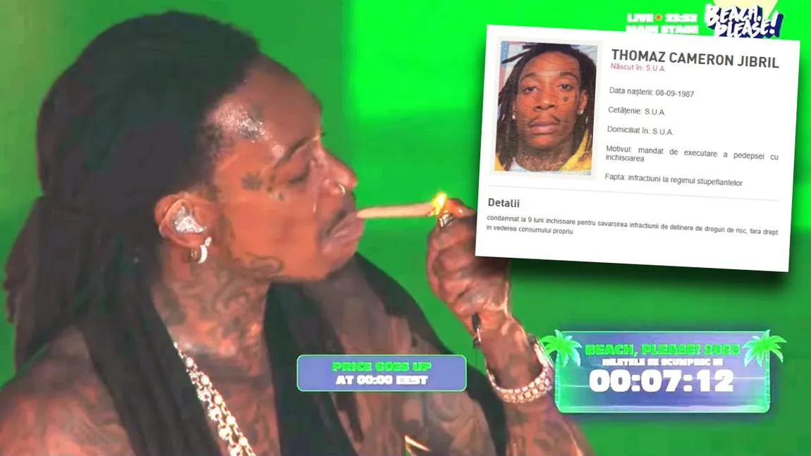 Wiz Khalifa, dat în urmărire generală de Poliția Română. Rapperul american a fost condamnat definitiv în țară după ce a fumat marijuana pe scenă