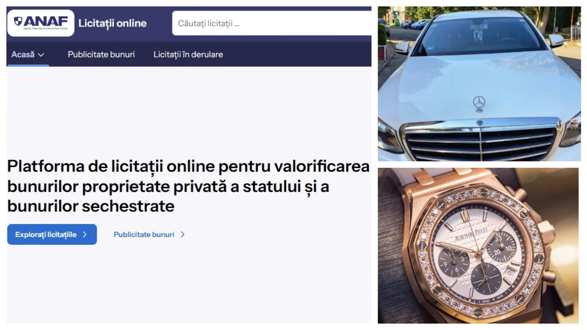 Cât a vândut ANAF pe platforma de licitații pentru bunurile confiscate. Cele mai căutate, terenurile și ceasurile de lux