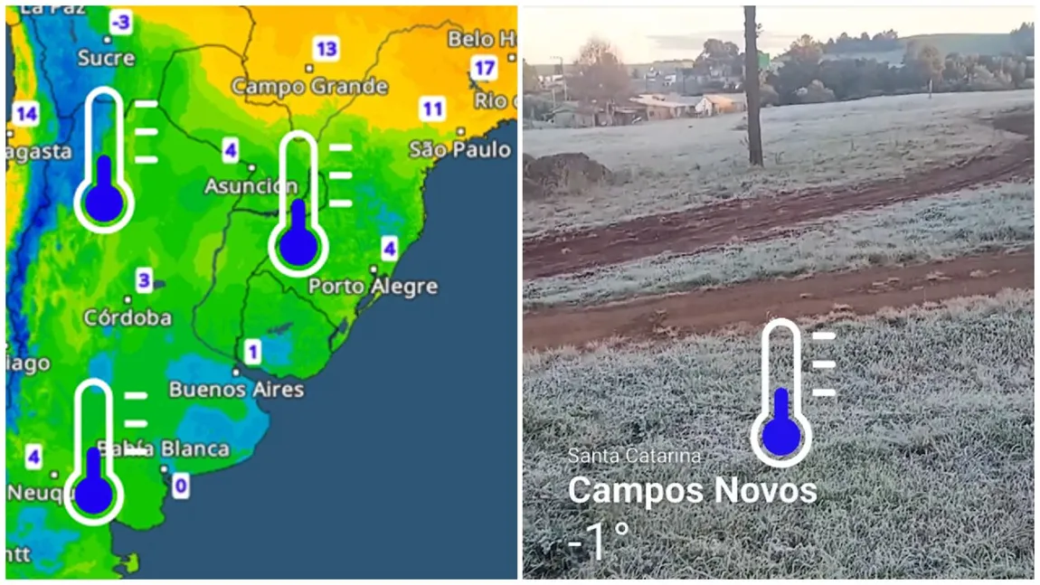În timp ce Europa se confruntă cu canicula, America de Sud a fost acaparată de un val polar. Termometrele au arătat sub zero grade în anumite zone