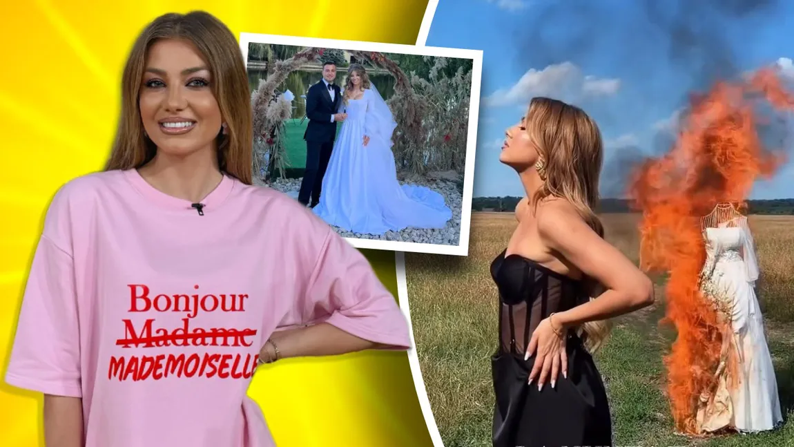 Codruța Filip a dat foc rochiei de mireasă la scurt timp după divorțul de Valentin Sanfira: „Să îți amintești lângă mine cum era”