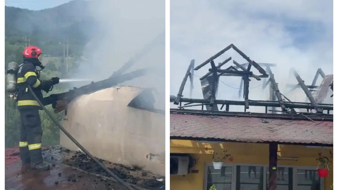 Incendiu puternic la un restaurant din Caraș-Severin. Pompierii au intervenit de urgență pentru stingerea flăcărilor