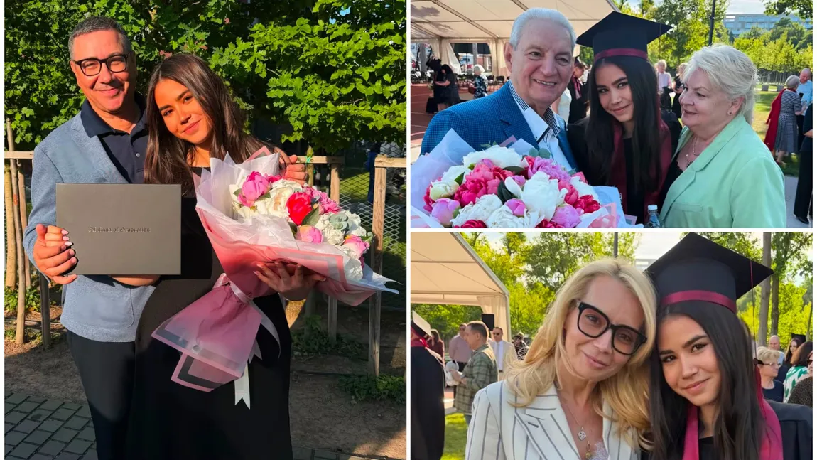 Daciana Sârbu și Victor Ponta, împreună la absolvirea liceului fiicei lor, Irina: 
