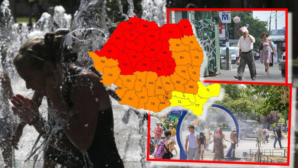 Alertă cod roșu de caniculă în România. Temperaturile resimțite depășesc 40 de grade. Noaptea va fi tropicală