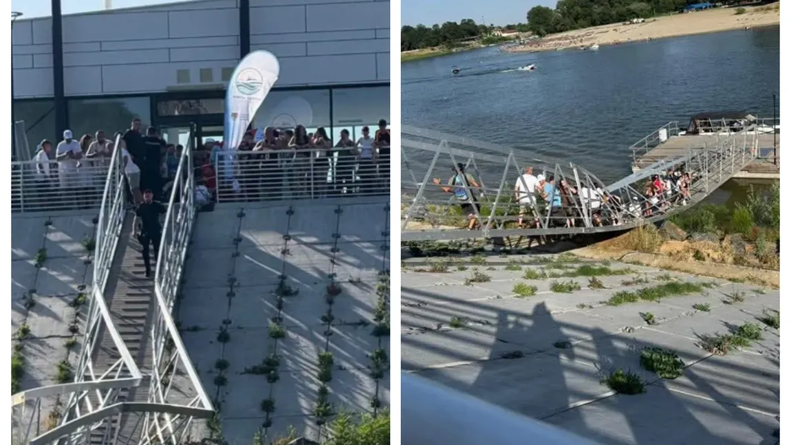 Incident grav la Călărași, de ”Zilele Dunării”. O pasarelă plină cu turiști s-a prăbușit în ziua inaugurării