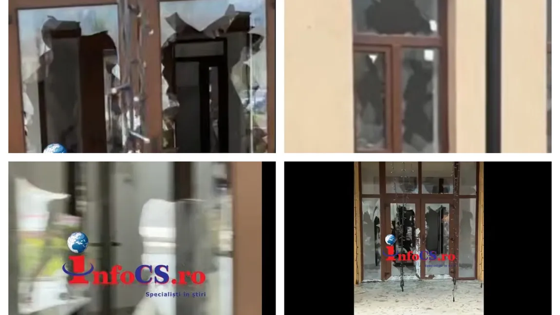 Supărat pe edil, un bărbat a făcut ţăndări 82 de geamuri sediul primăriei cu o lopată VIDEO