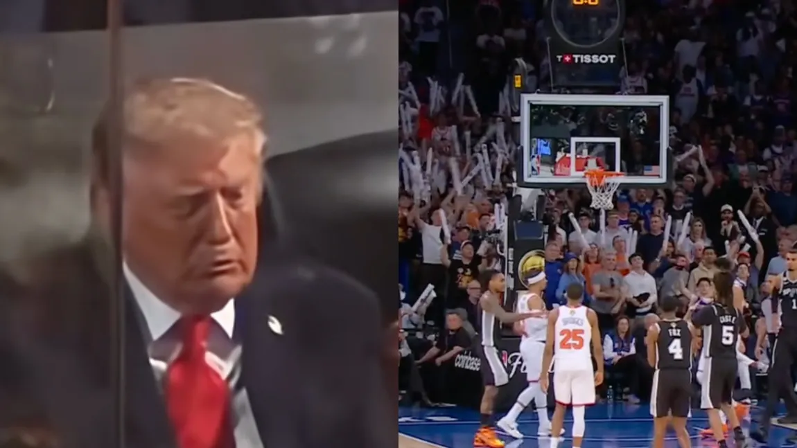 Donald Trump a fost huiduit la finala NBA din New York și ironizat după ce ar fi ațipit în lojă VIDEO