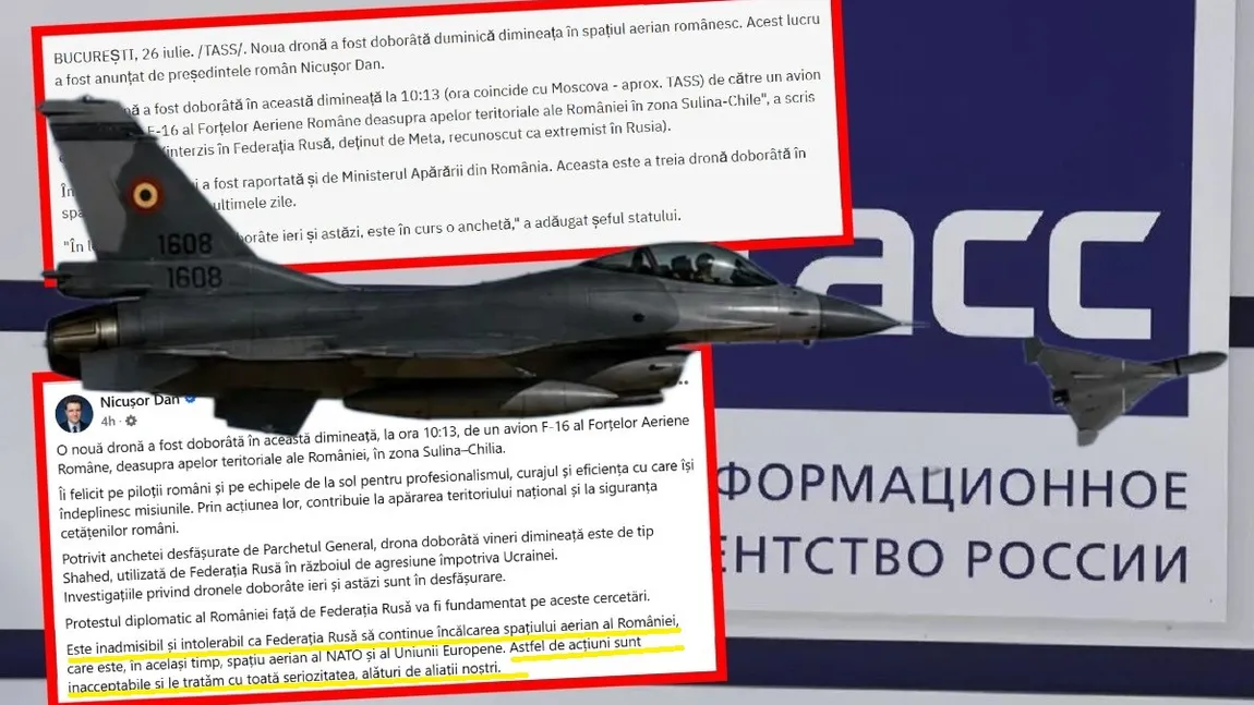 Cum a relatat presa Kremlinului despre doborârea celei de-a treia drone. Toate referirile la Rusia din anunțul lui Nicușor Dan, aruncate la coș!