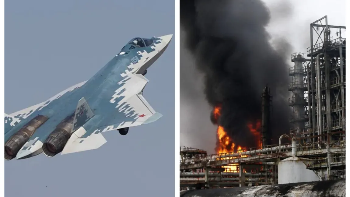 Zelenski mai înscrie o dată în ”poarta” lui Putin. Rușii au ridicat cel mai nou bombardier SU-57, însă n-au putut opri dezastrul de la rafinăria Omsk