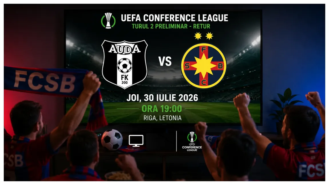 Auda – FCSB nu va fi transmis la TV în România. Unde pot vedea fanii returul decisiv din Conference League