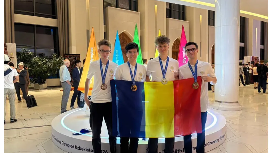 Elevii români au făcut performanță la Olimpiada Internațională de Chimie din Uzbekistan. Au obținut o medalie de aur, două de argint și una de bronz