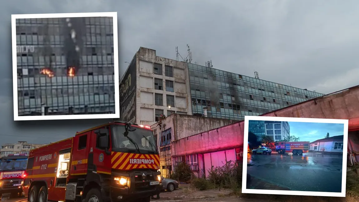 Incendiu de amploare la o fostă fabrică din Buzău. Zeci de persoane care lucrau în incinta clădirii au fost evacuate