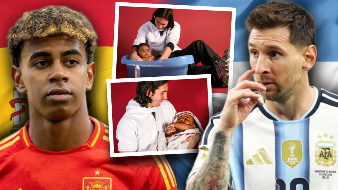 Fotografia devenită simbol la Cupa Mondială. Messi îl îmbăia pe bebelușul Lamine Yamal în 2007, iar acum luptă unul împotriva celuilalt în finala Spania - Argentina 2026
