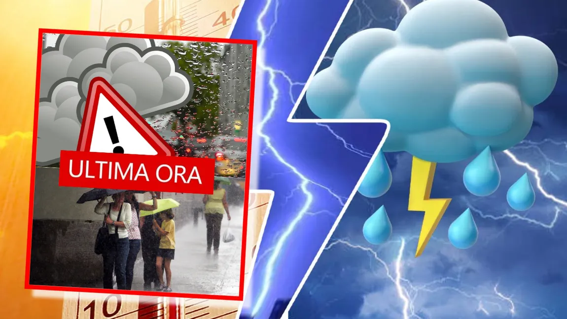 Furtunile cu ploi torențiale și vijelii puternice se extind. Noi alerte cod galben emise de ANM până marți seara
