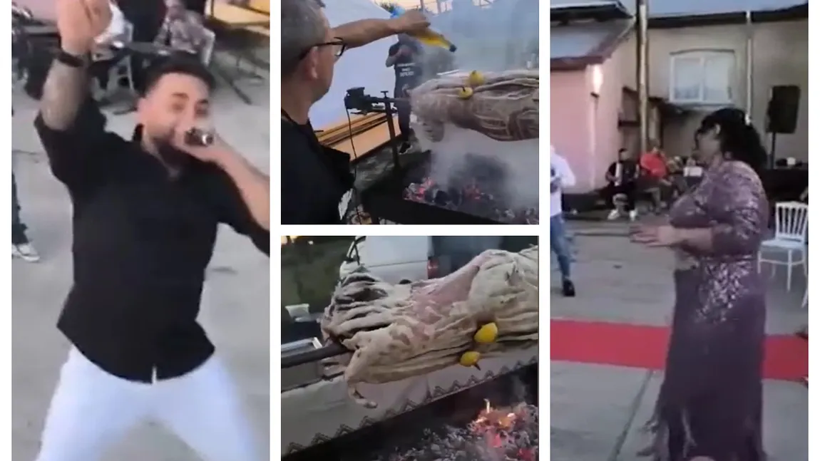 Curtea unei şcoli din Teleorman, transformată în salon de botez. Petrecere cu mese, proțap și lăutari