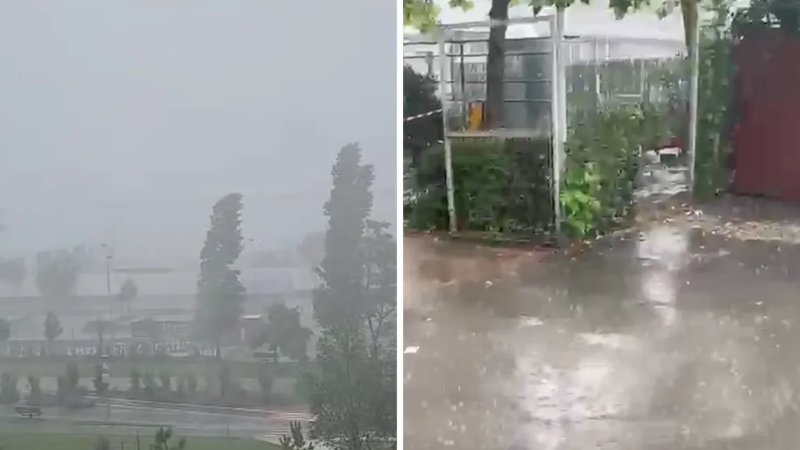 Rupere de nori în Capitală. Ploaia torențială a fugărit oamenii pe străzi. Locuitorii din Militari, cei mai afectați și viitori campioni de canotaj VIDEO