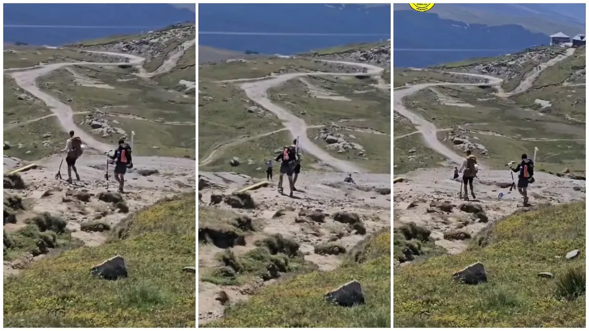 Doi turiști au „escaladat” cu trotinetele pe Platoul Bucegi. Reacția Salvamont Prahova: „Dacă sunt bune la oraș...”