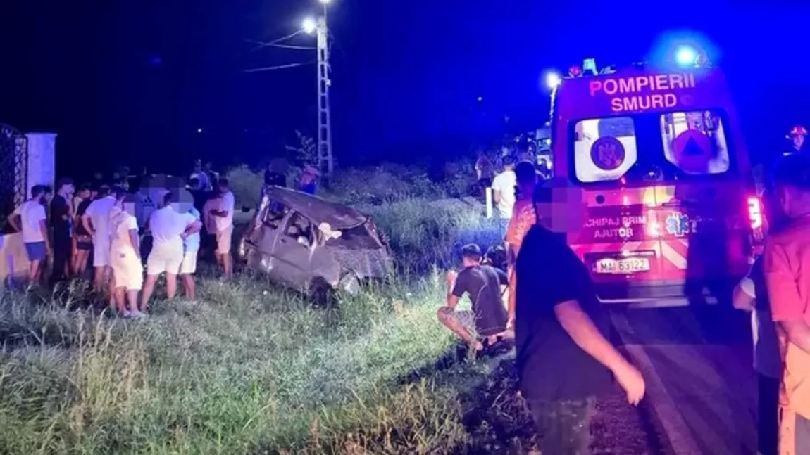 Accident grav în județul Dâmbovița. Cinci persoane au murit după ce o mașină s-a răsturnat