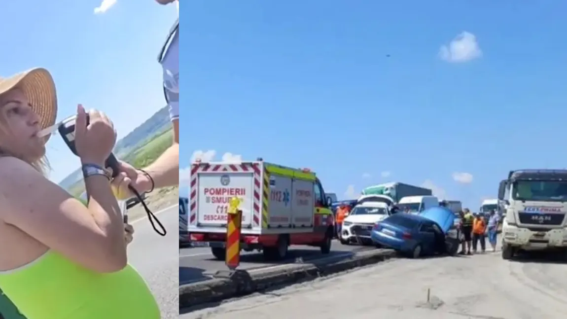 Șoferiță beată, circ cu poliția după ce a făcut accident. Femeia avea o alcoolemie de 3,2 la mie în sânge