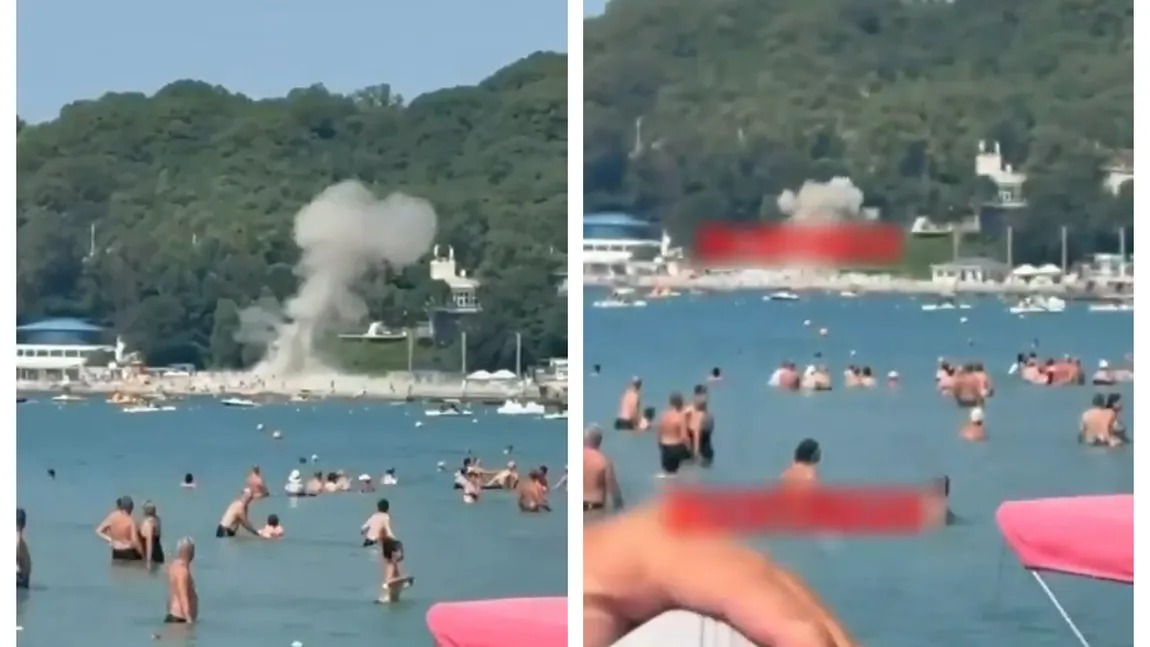 VIDEO ŞOCANT O dronă s-a prăbuşit pe o plajă plină cu turişti de la Marea Neagră