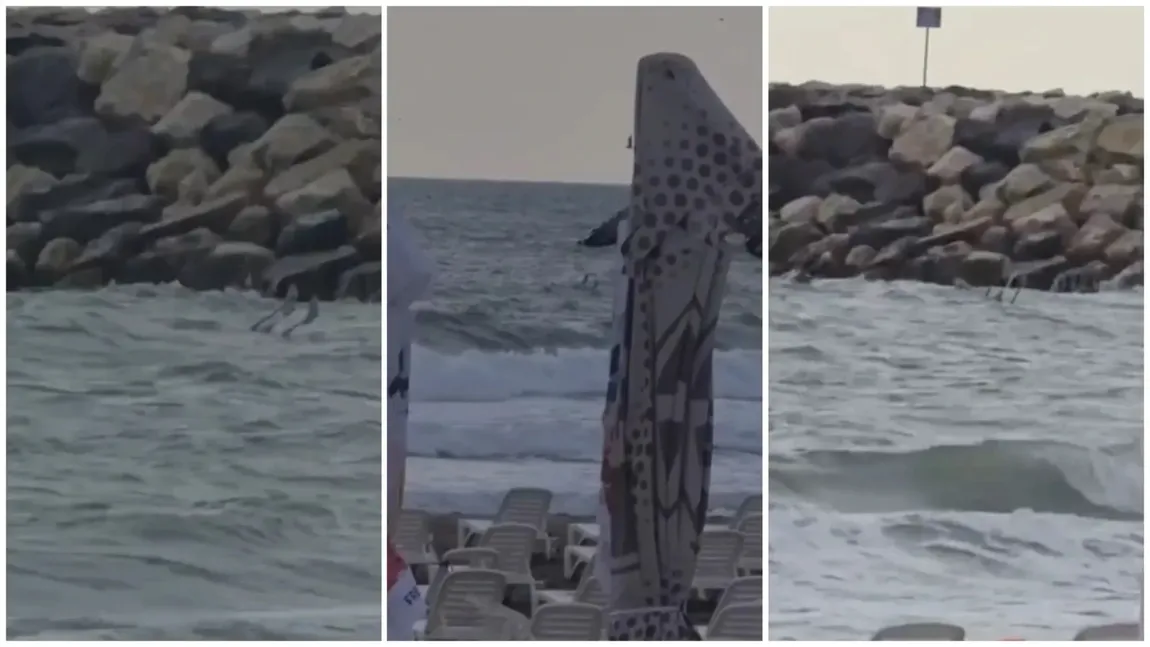 Dronă descoperită de turiști în mare, la Costinești: „Ia uitați cât de bine se vede la mine. Foarte bine se vede. Dronă e”. Plaja a fost evacuată