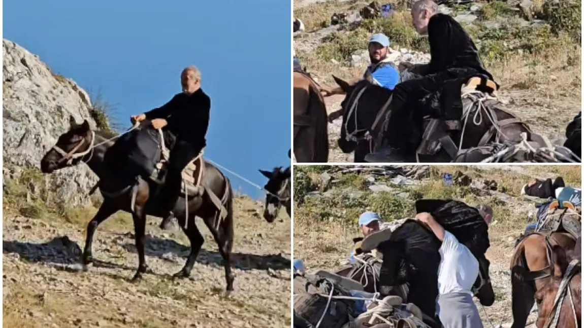 Imagini spectaculoase cu Gigi Becali pe Muntele Athos! Latifundiarul din Pipera a plătit o sumă record pentru a urca muntele pe cal