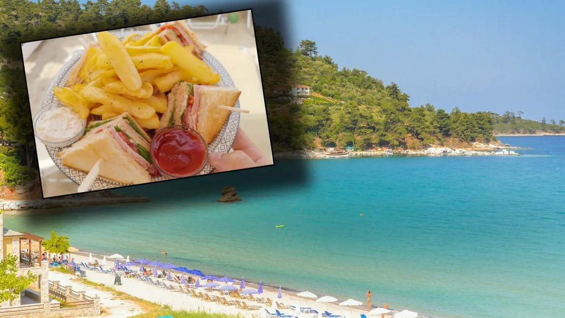 Un turist român a dezvăluit cât a cheltuit pentru consumația făcută pe o plajă din Thassos unde șezlongul era gratuit: 