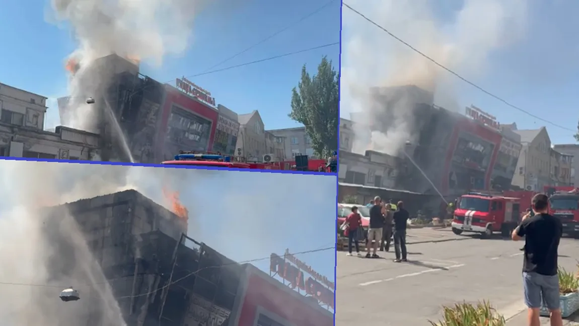 Incendiu puternic în centrul capitalei. Un nor de fum negru și dens a acoperit zona, pompierii intervin de urgență VIDEO