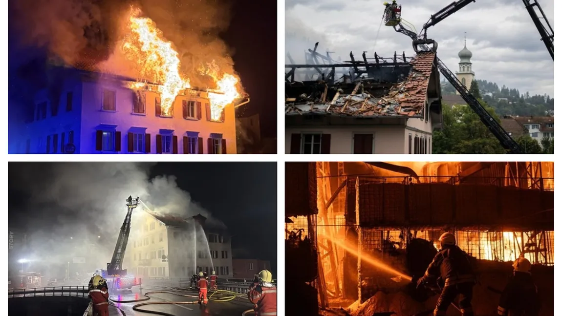 Incendiu devastator într-un resturant din Elveţia. Cinci persoane sunt de negăsit, cel puţin trei au ajuns la spital cu arsuri grave