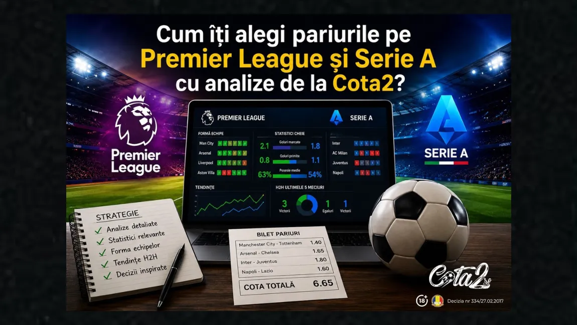 Cum îți alegi pariurile pe Premier League și Serie A cu analize de la Cota2?