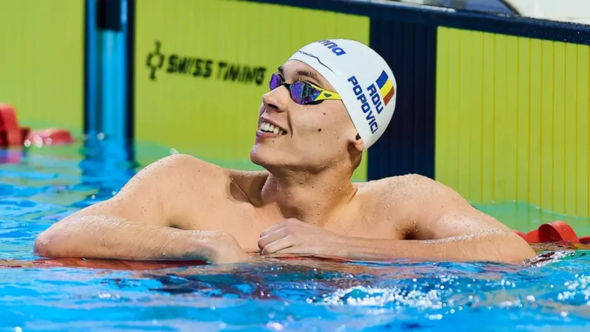 David Popovici s-a calificat în finala probei de 200 de metri liber la Europenele de la Paris cu cel mai bun timp din ambele semifinale. Prima reacție a înotătorului român: „Am fost în elementul meu acum și mi-am asigurat culoarul favorit pentru finală”