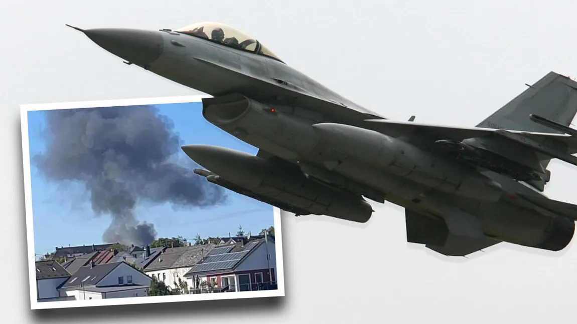 Avion F-16 al Forțelor Aeriene al SUA, prăbușit în Germania. Pilotul s-a catapultat înainte de impact și a supraviețuit