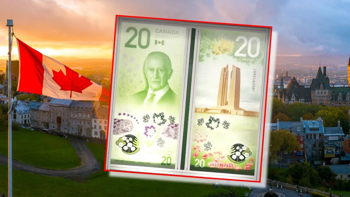 Schimbare istorică în Canada: chipul Regelui Charles al III-lea apare pentru prima dată pe o bancnotă. Are design vertical, iar valoarea ei este de 20 de dolari canadieni